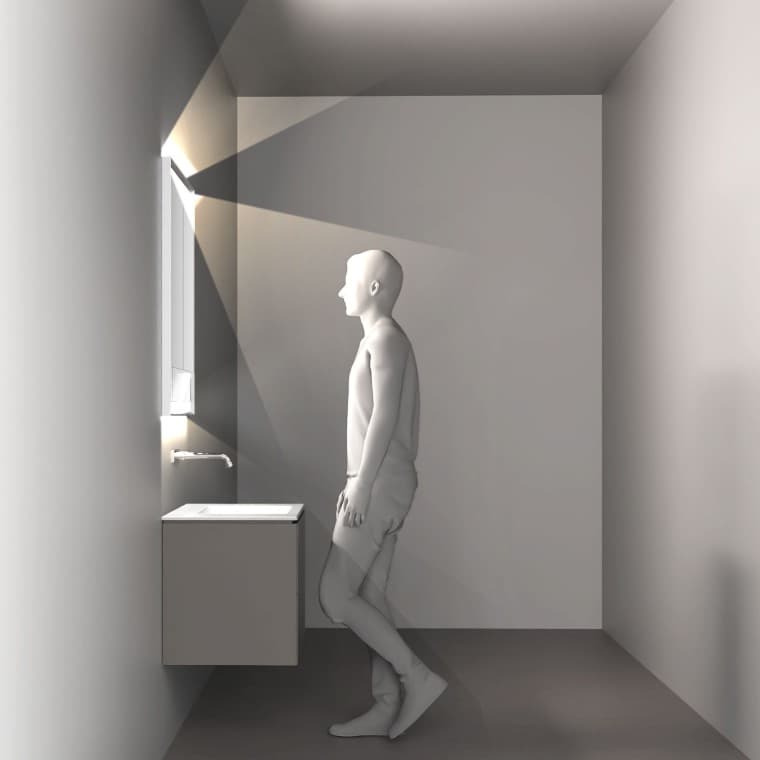 Mirror cabinet with four light sources Mirror cabinet with four light sources