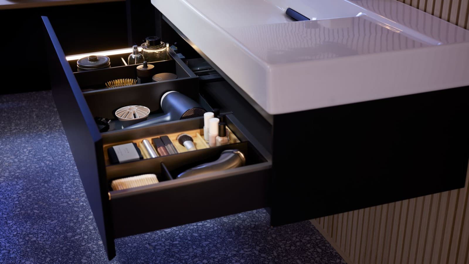 Geberit ONE washbasin cabinet with practical storage space Geberit ONE washbasin cabinet with practical storage space