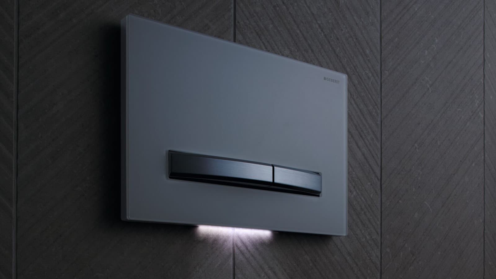 Geberit Sigma50 in white with orientation light Geberit Sigma50 in white with orientation light