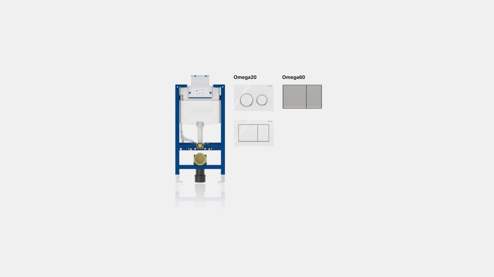 Geberit Omega 12 cm concealed cisterns can be combined with flush plates in the Omega series. Geberit Omega 12 cm concealed cisterns can be combined with flush plates in the Omega series.