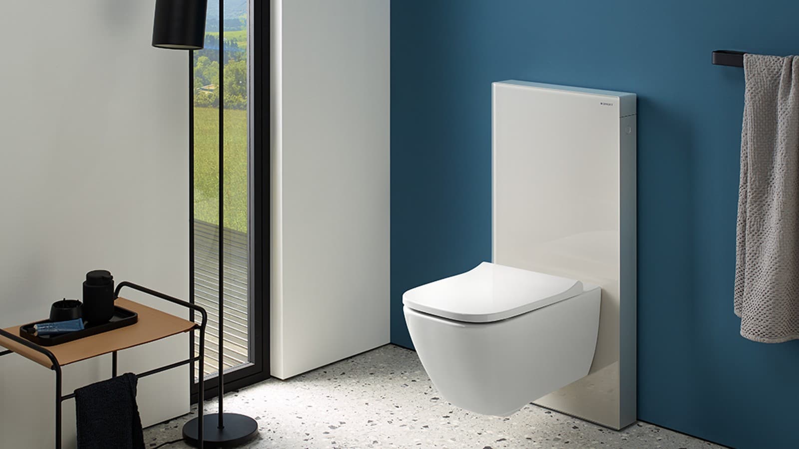 Geberit sanitary module Monolith in sand grey (© Geberit) Geberit sanitary module Monolith in sand grey (© Geberit)